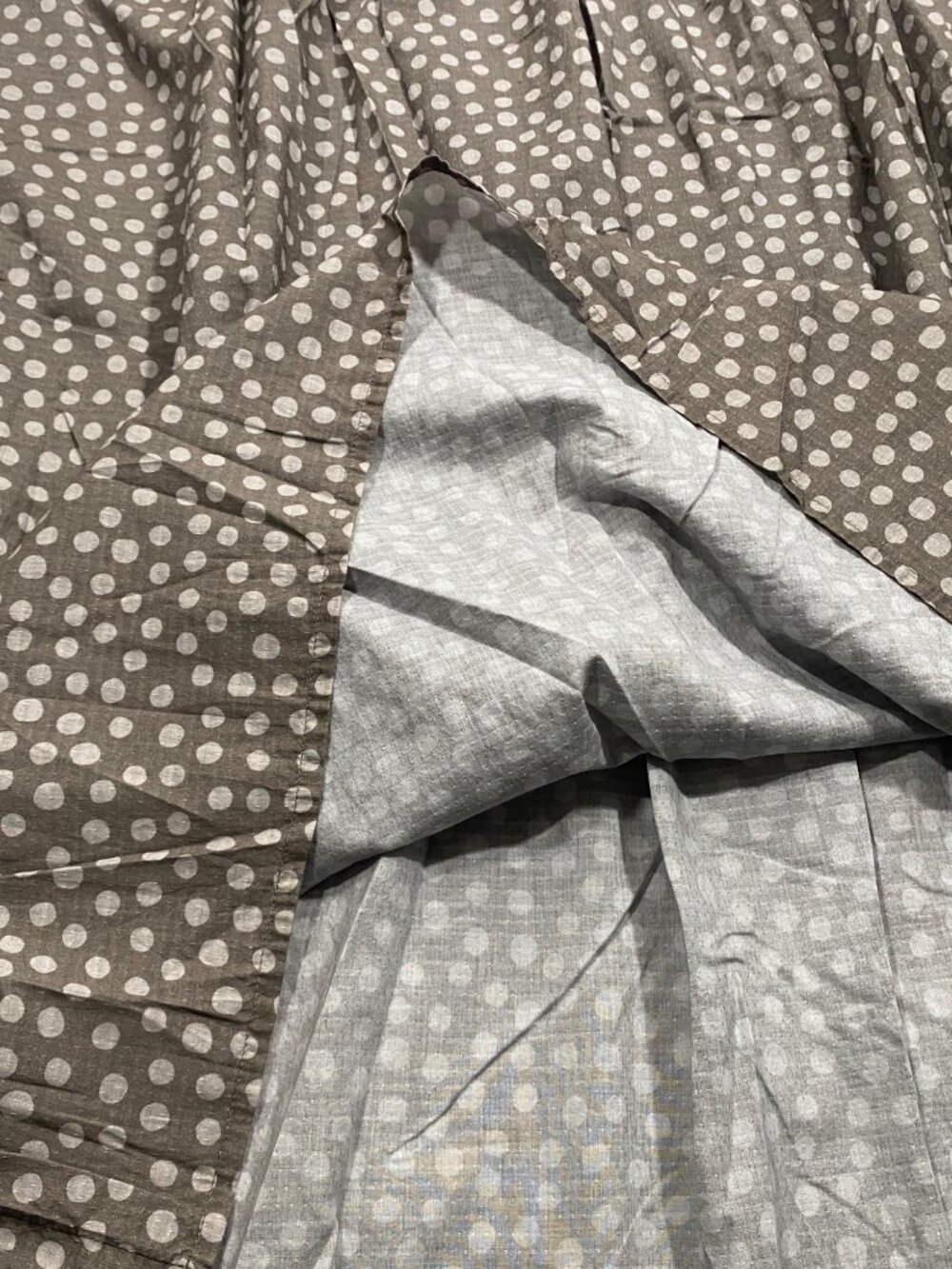 Gudrun Sjödén Gray Polka Dot Organic Cotton Maxi Skirt With Elastic Waist Size L - Picture 8 of 10